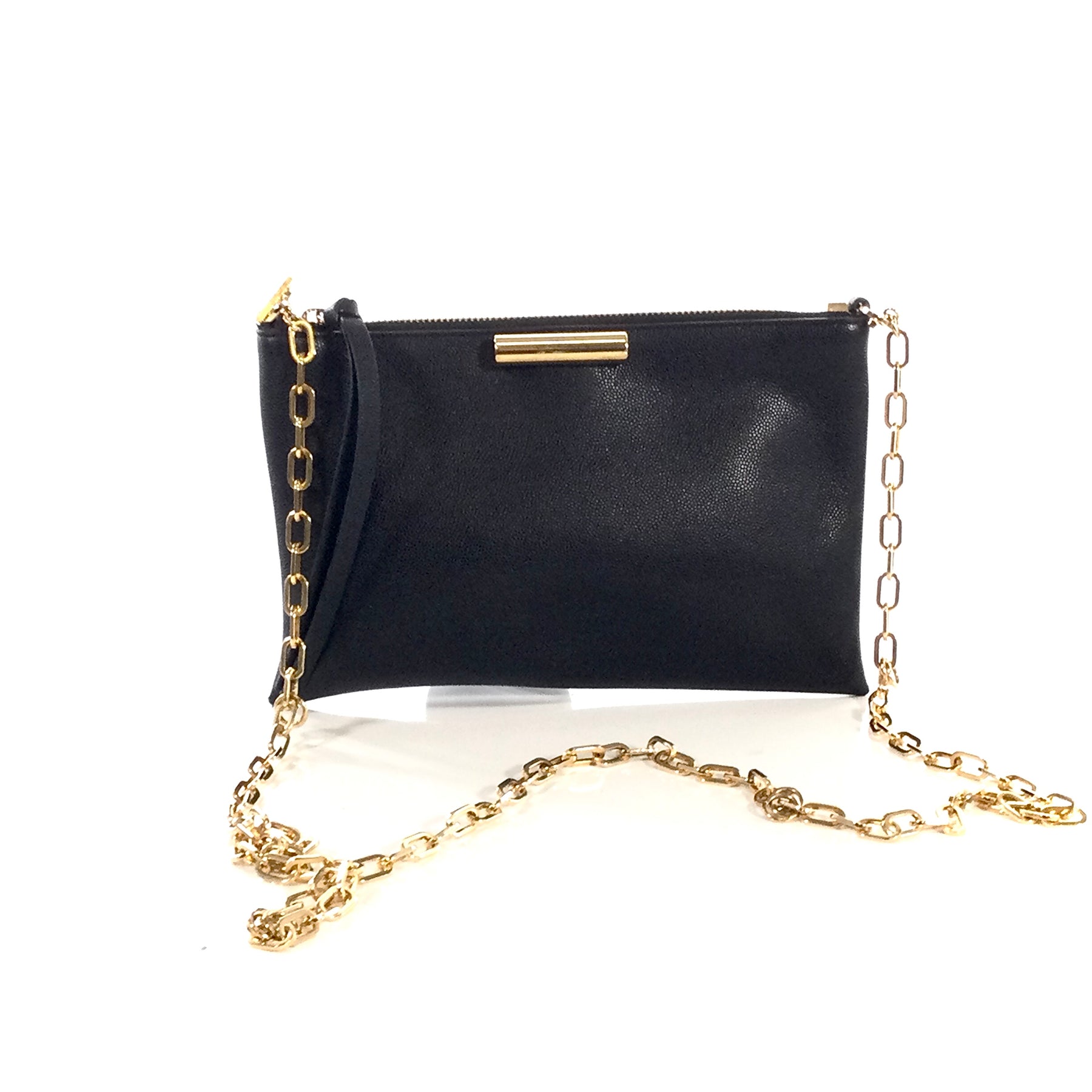 STUART WEITZMAN BLACK & GOLD CHAIN CROSSBODY – Dragonfly Thrift Boutique