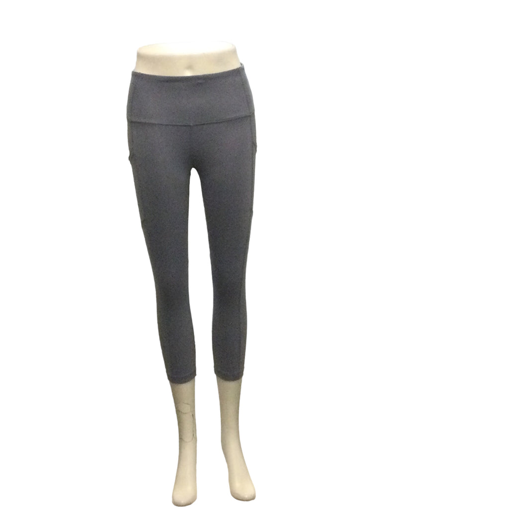 Tuff Athletics Leggings Womens Size S 6/26 Gray High Rise Capri Yoga Pants