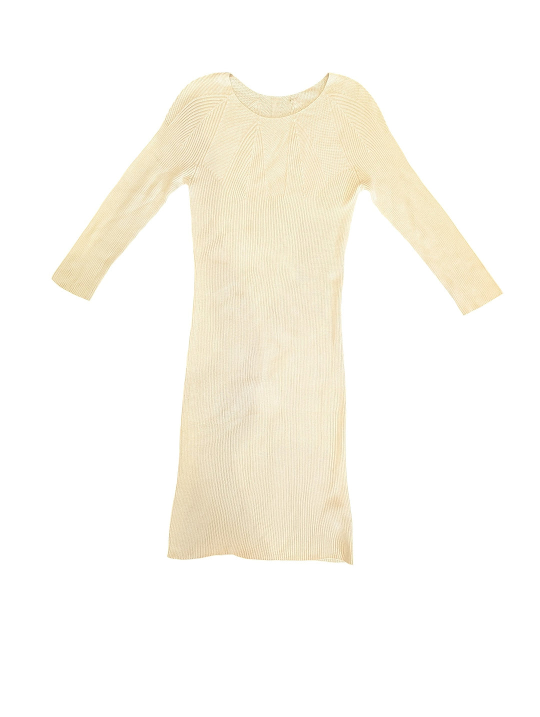 beige ribbed sweater dress Beige Ribbed Knit Dress - Cutout Dress - Midi Sweater Dress